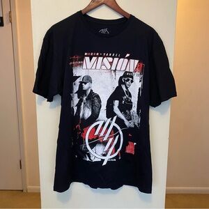 Wisin Y Yandel Black Red T Shirt Mens Sz Large La Ultima Mision 2022 World Tour